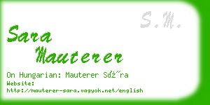 sara mauterer business card